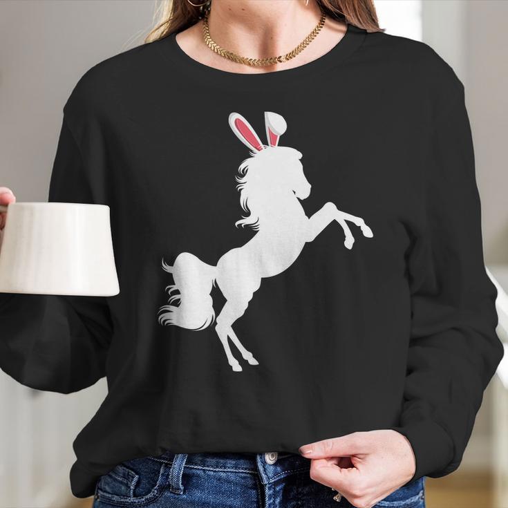 Horse Easter Stallion For Women Teens Girls Women Long Sleeve Tshirt