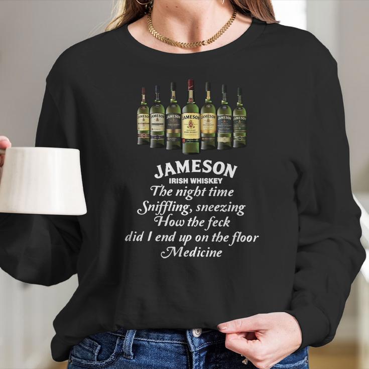 Jameson Irish Whiskey The Nighttime Sniffling Sneezing Women Long Sleeve Tshirt