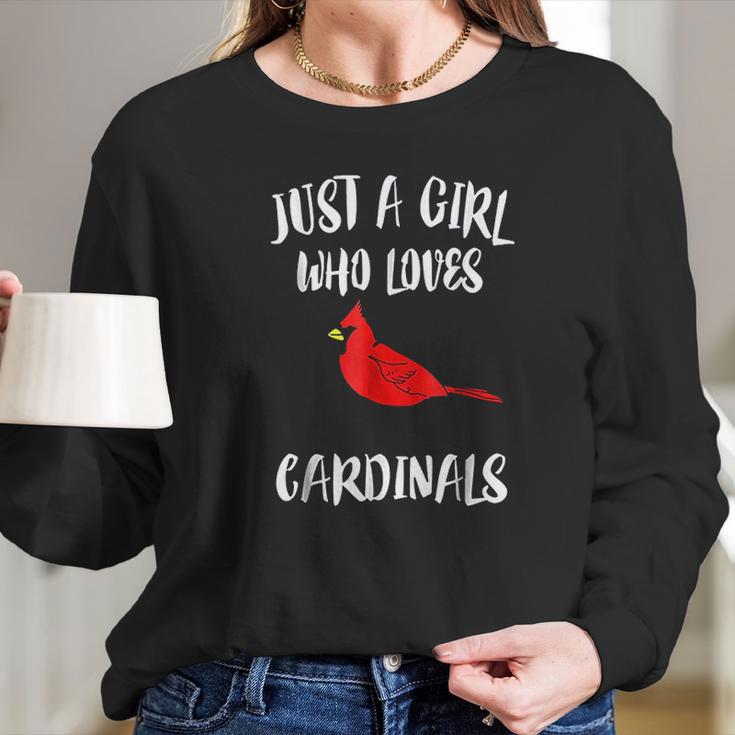 Just A Girl Who Loves Cardinals Women Long Sleeve Tshirt