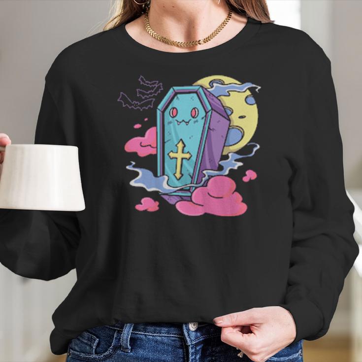 Kawaii Pastel Goth Creepy Cute Aesthetic Coffin Halloween Men Women T-Shirt Graphic Print Casual Unisex Tee Women Long Sleeve Tshirt