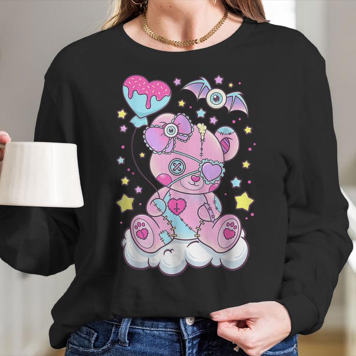 Kawaii Pastel Goth Cute Creepy Bear V2 Men Women T-Shirt Graphic Print Casual Unisex Tee Women Long Sleeve Tshirt