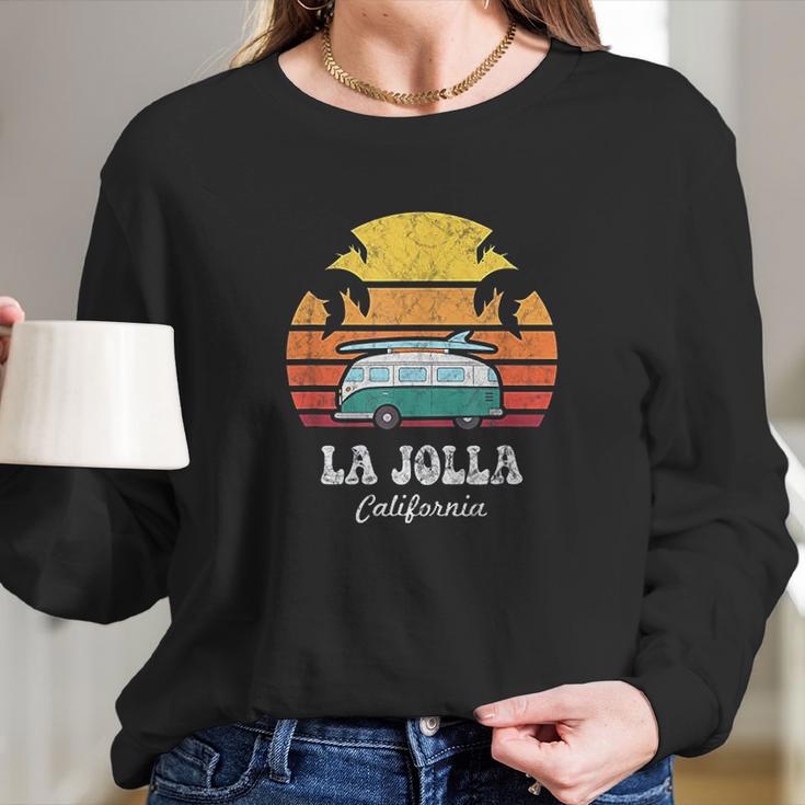 La Jolla Souvenir Retro California Men Women Kids Clothing Women Long Sleeve Tshirt