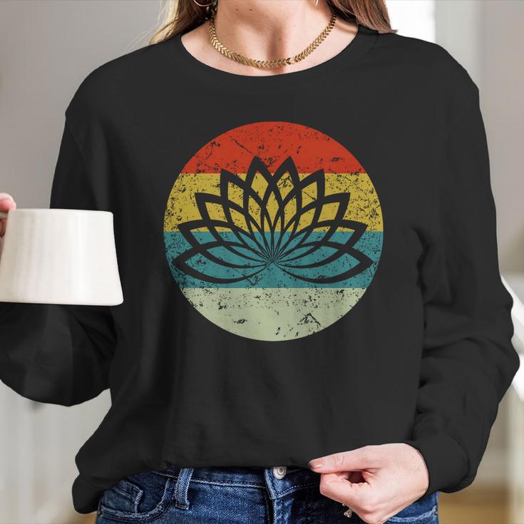 Lotus Flower Yoga Logo Women Long Sleeve Tshirt