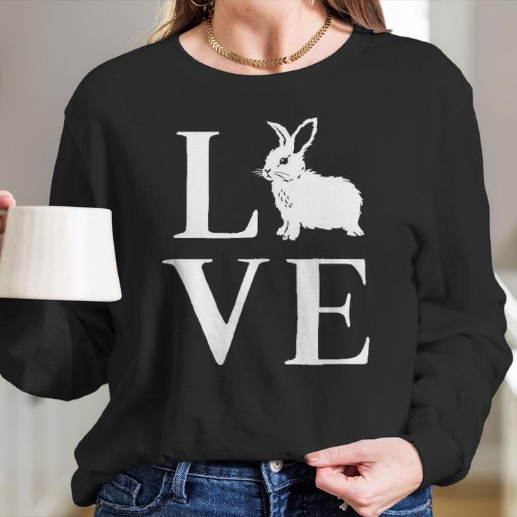 Womens Love Bunny Cute Adorable Easter Sunday Rabbit Women Long Sleeve Tshirt