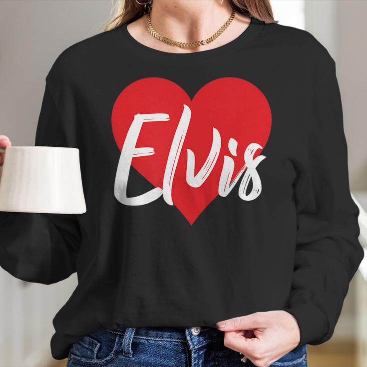 I Love Elvis First Name I Heart Named Men Women T-Shirt Graphic Print Casual Unisex Tee Women Long Sleeve Tshirt