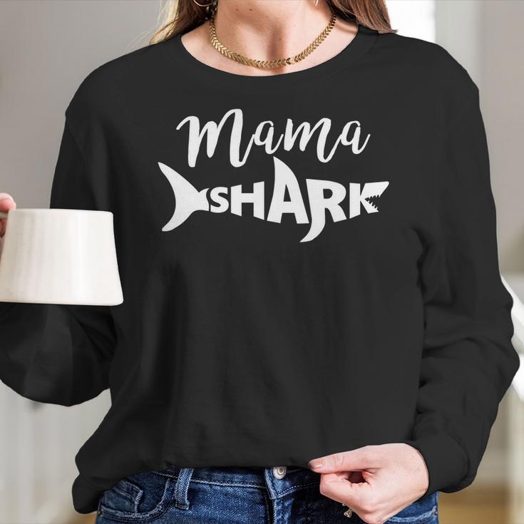 Mama Shark Mommy Shark Birthday Women Long Sleeve Tshirt