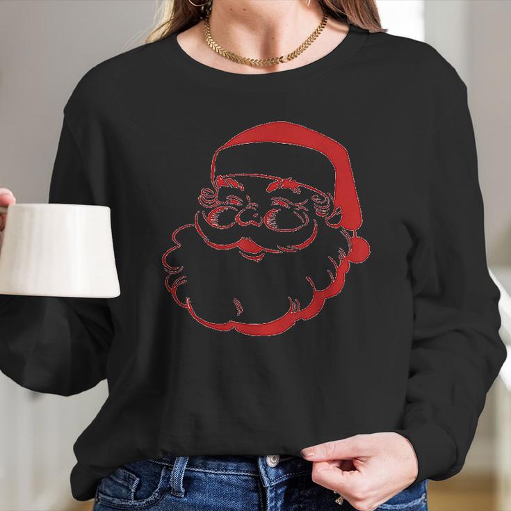 Merry Christmas Santa Claus Saint Nick Father Xmas Holiday Women Long Sleeve Tshirt