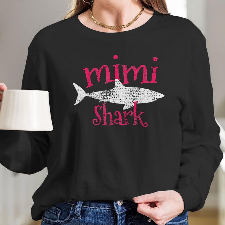 Mimi Grandmother Grandma Shark Gift Vintage Women Long Sleeve Tshirt