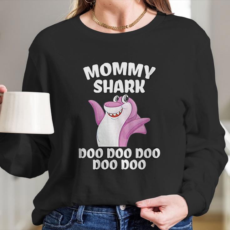 Mommy Shark Doo Doo Funny Gift Idea Women Long Sleeve Tshirt