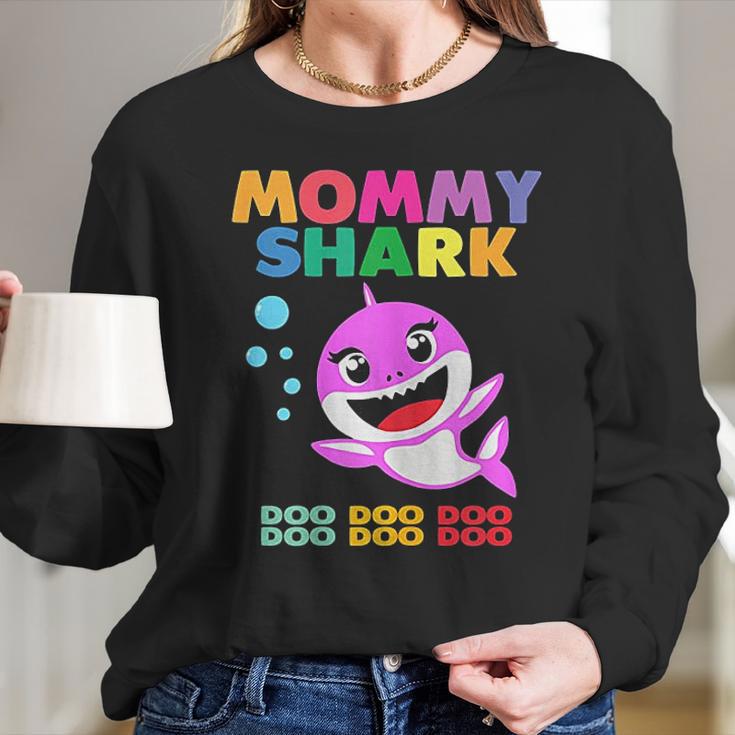 Mommy Shark Doo Doo Funny Kids Women Long Sleeve Tshirt