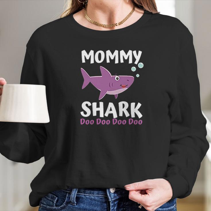 Mommy Shark Doo Doo Matching Family Shark Women Long Sleeve Tshirt