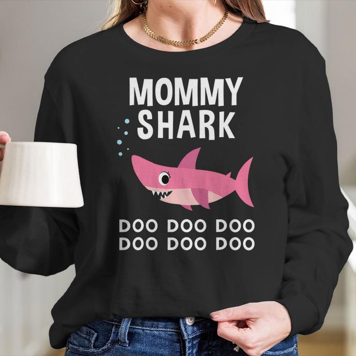 Mommy Shark Doo Doo For Matching Family Pajamas Women Long Sleeve Tshirt