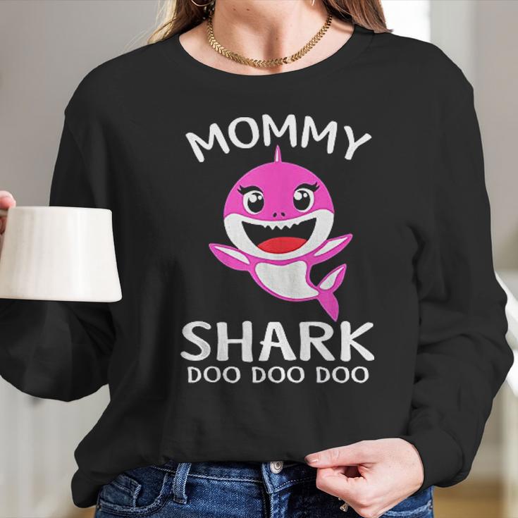 Mommy Shark Funny Mothers Day Gift Women Long Sleeve Tshirt