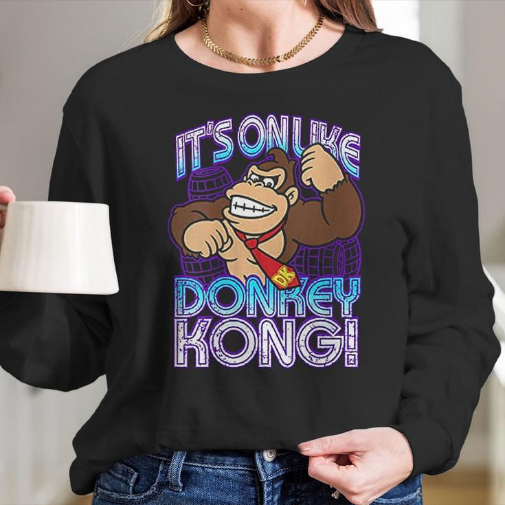 Womens Nintendo Donkey Kong Its On Taunt Women Long Sleeve Tshirt