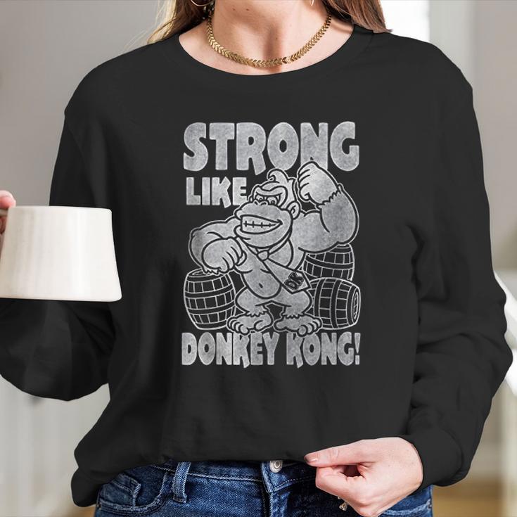 Nintendo Donkey Kong Super Strong Vintage Women Long Sleeve Tshirt