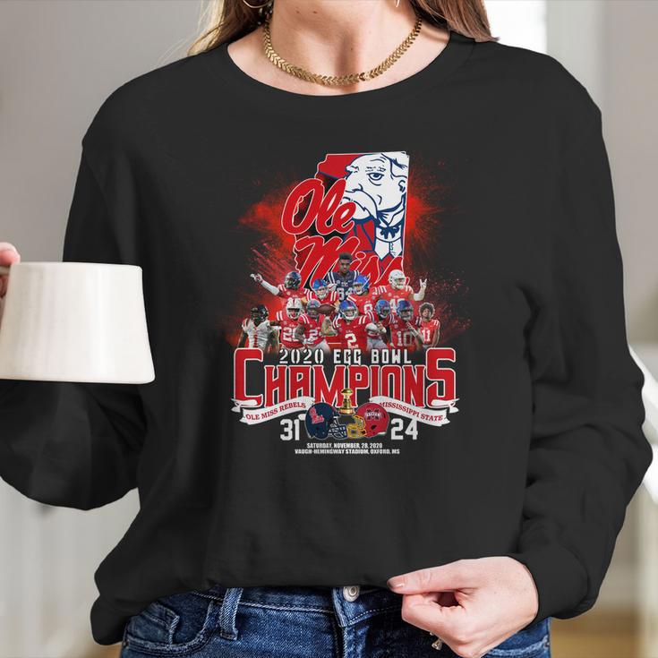 Ole Miss 2020 Egg Bowl Champions Ole Miss Rebels Vs Mississippi State Women Long Sleeve Tshirt