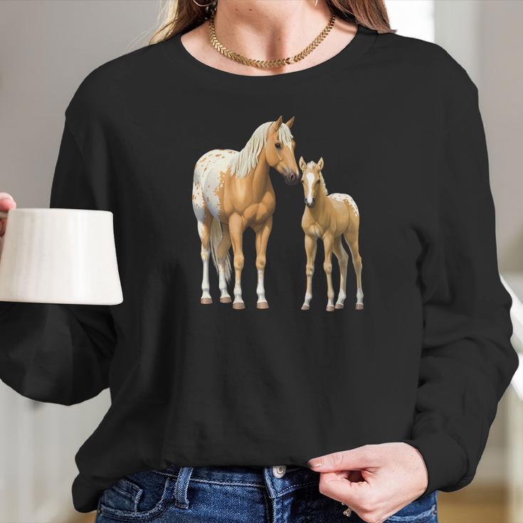 Palomino Appaloosa Horses Mare Cute Foal Women Long Sleeve Tshirt