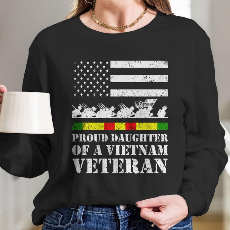 Proud Daughter Of A Vietnam Veteran Gift Graphic Design Printed Casual Daily Basic Women Long Sleeve Tshirt