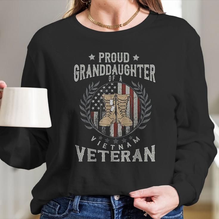 Proud Granddaughter Of A Vietnam Veteran Vietnam Women Long Sleeve Tshirt