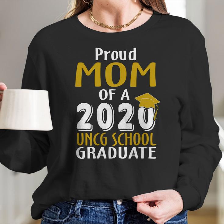 Proud Mom Of A 2020 Uncg School University Of North Carolina At Greensboro Graduate Women Long Sleeve Tshirt