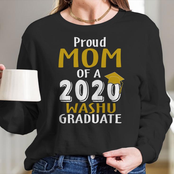 Proud Mom Of A 2020 Washu Washington University Graduate Women Long Sleeve Tshirt