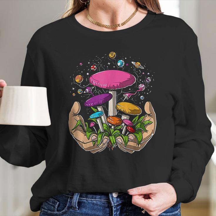 Psychedelic Magic Mushrooms Psilocybin Fungi Hippie Women Long Sleeve Tshirt