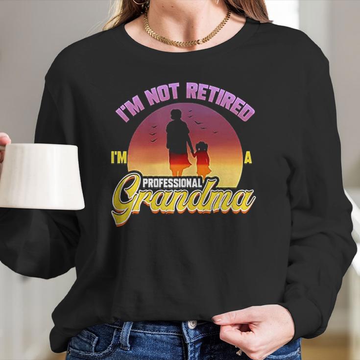 Retired Grandma Gift For Retirement Farewell Party Retiree Women Long Sleeve Tshirt