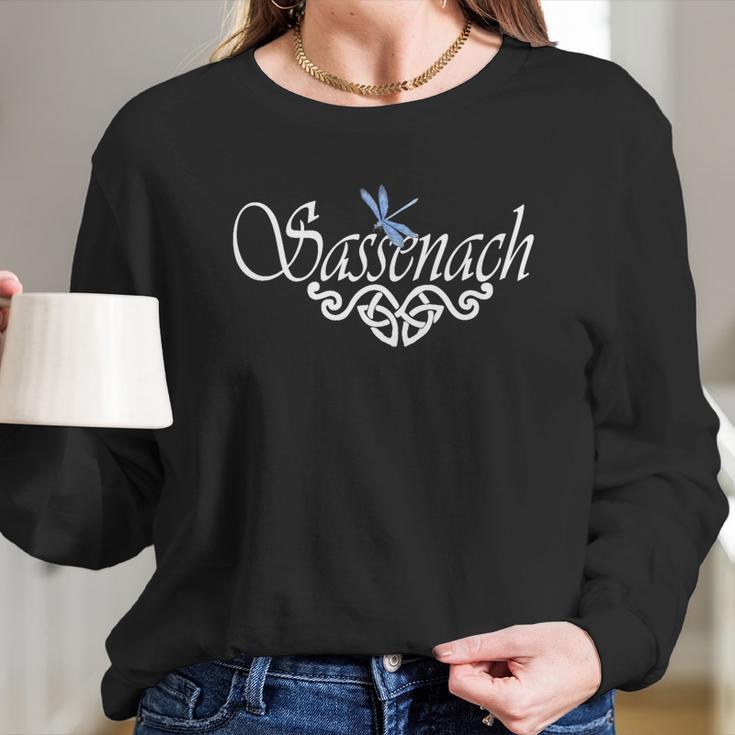 Womens Sassenach T-Shirt Blue Dragonfly Outlander Amber Tee Women Long Sleeve Tshirt