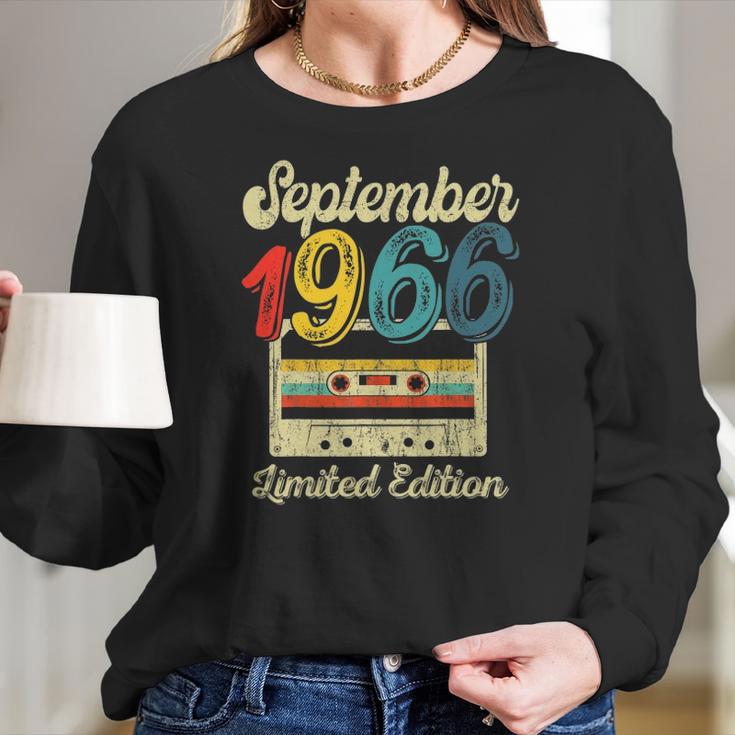 September 1966 55Th Birthday Gift 55 Years Old Men Women Women Long Sleeve Tshirt