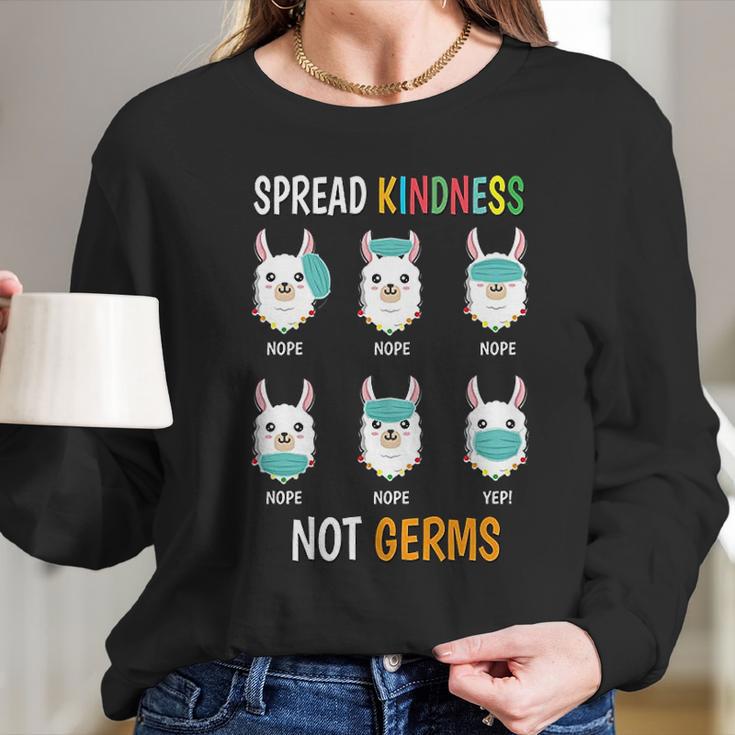 Spread Kindness Not Germs Llama Wrong Social Distancing Women Long Sleeve Tshirt