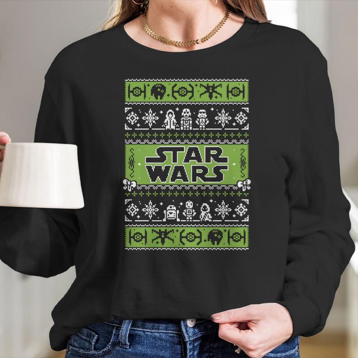 Star Wars Vader Trooper Droid Ugly Christmas Sweater T-Shirt Women Long Sleeve Tshirt