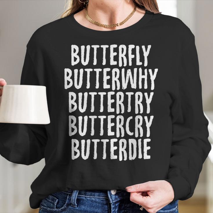 Swimmer Butterfly Butterdie Funny Sports Swimmings Women Long Sleeve Tshirt