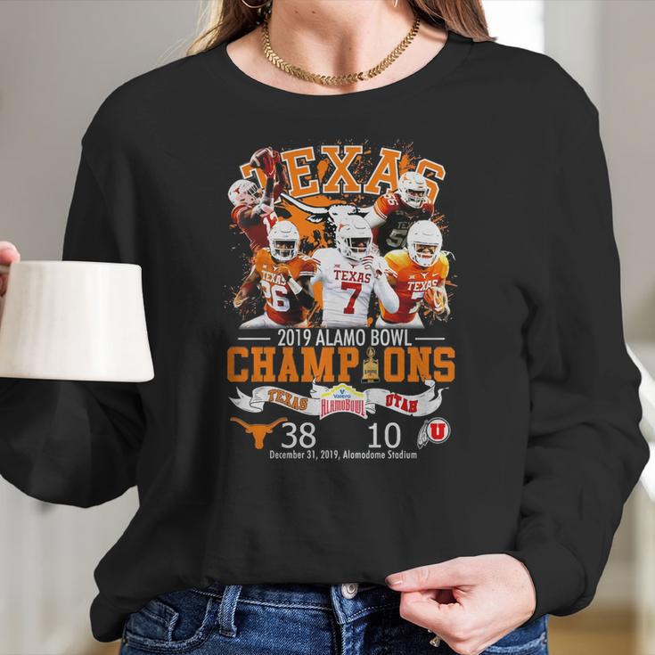 Texas 2019 Alamo Bowl Champions Texas Vs Utah Shirt Women Long Sleeve Tshirt