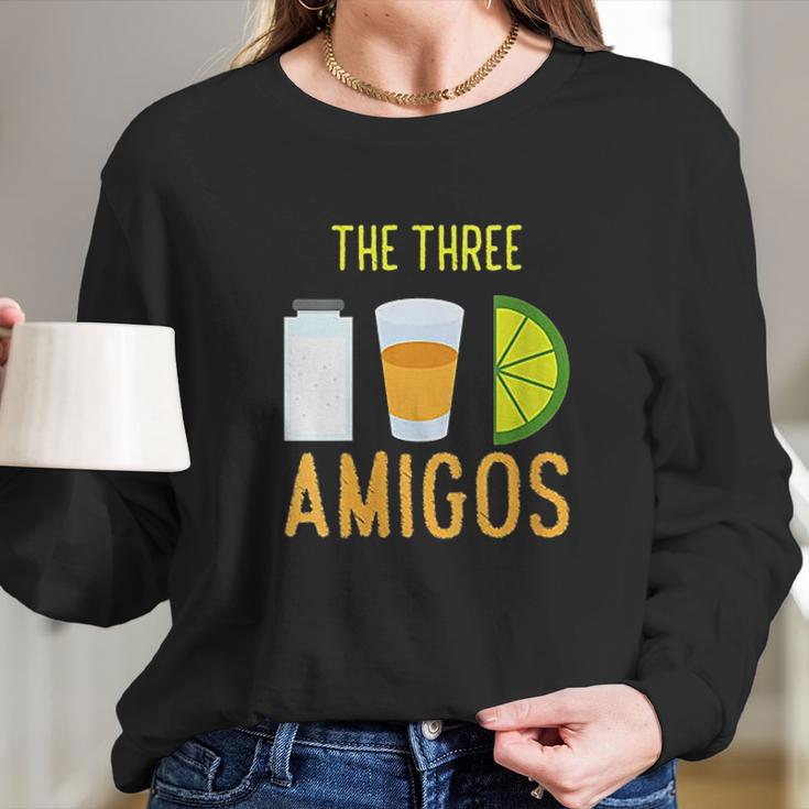 The Three Amigos Art Cool How To Drink Tequila Art Gift Women Long Sleeve Tshirt