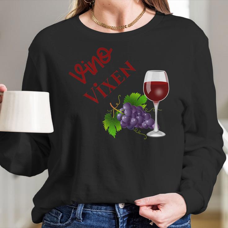 Vino Vixen Wine Lovers Women Long Sleeve Tshirt