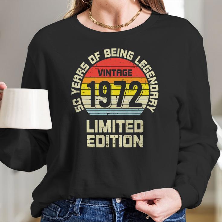 Vintage 1972 Limited Edition 50 Years Legendary Birthday Women Long Sleeve Tshirt