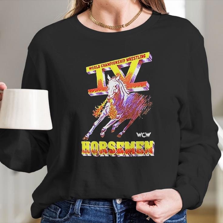 Wcw Four 4 Horsemen Ric Flair Wrestling Legends Women Long Sleeve Tshirt