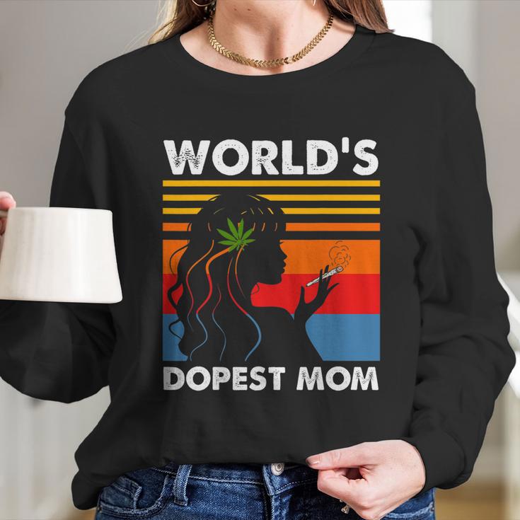 Worlds Dopest Mom Weed Soul Cannabis Vintage Women Long Sleeve Tshirt