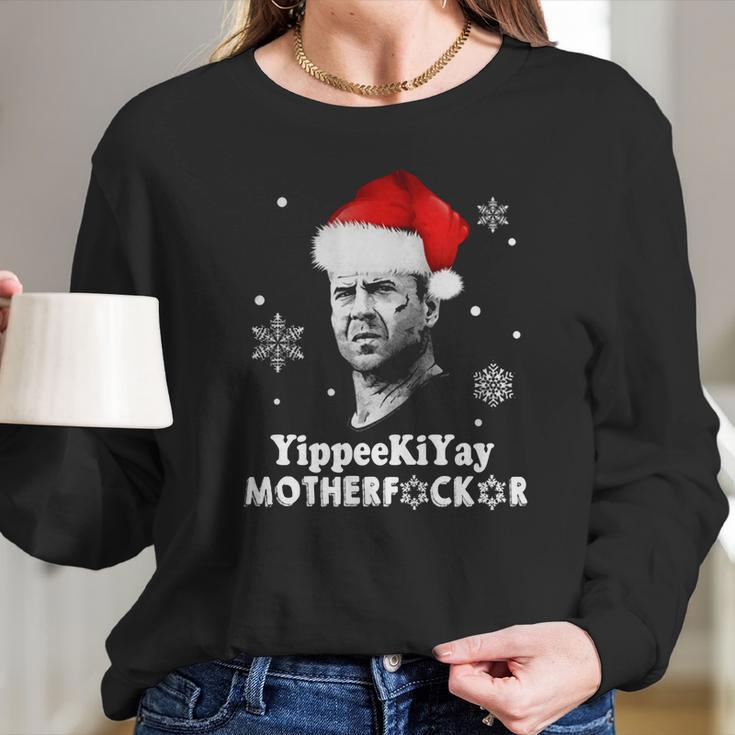 Yippeekiyay Motherfucker Christmas Women Long Sleeve Tshirt