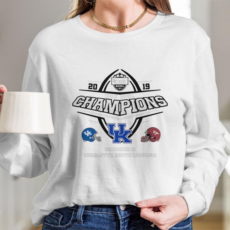 2019 Belk Bowl Champions Kentucky Wildcat Vs Virginia Tech Hokies Shirt Women Long Sleeve Tshirt