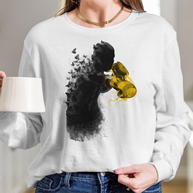 Ali Float Like A Butterfly Sting Like A Bee Funny Women Long Sleeve Tshirt