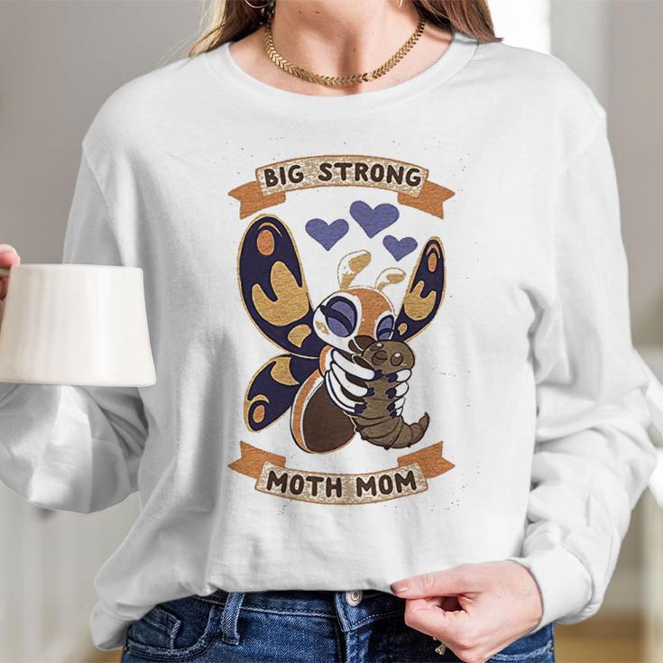 Big Strong Moth Mom Mothra Athletic Gray Women Long Sleeve Tshirt