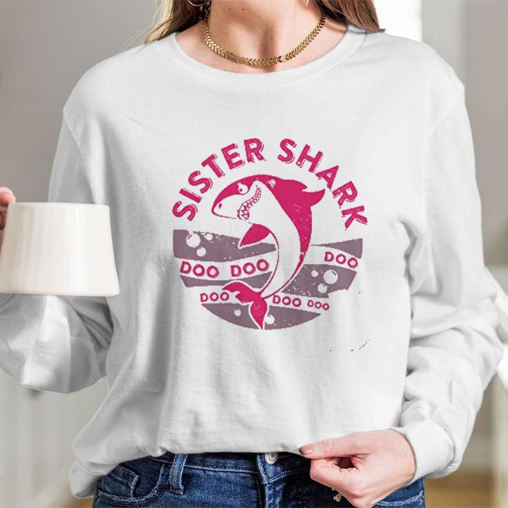 Brother Sister Baby Shark Birthday Women Long Sleeve Tshirt