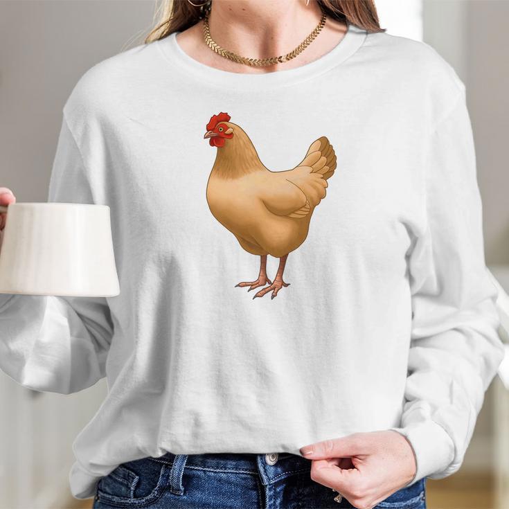 Buff Orpington Hen Chicken Lovers Women Long Sleeve Tshirt