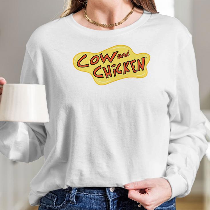 Cow And Chicken Logo Color Women Long Sleeve Tshirt