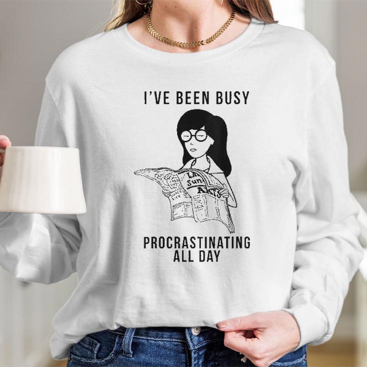 Daria I Have Been Busy Text Women Long Sleeve Tshirt