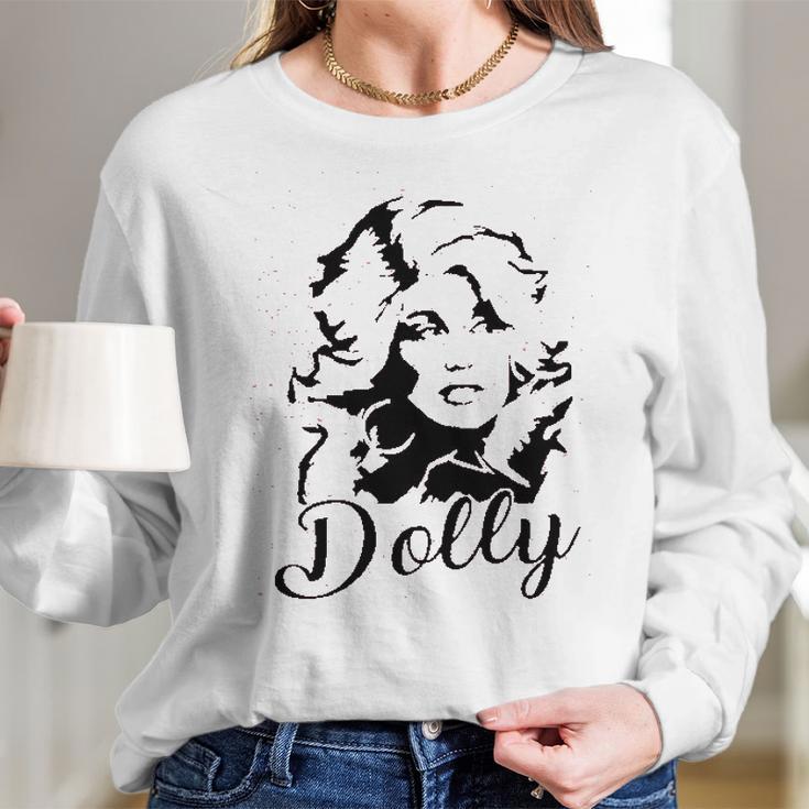 Dolly Graphic Women Vintage Dolly Country Music For Band Music Lovers Women Long Sleeve Tshirt