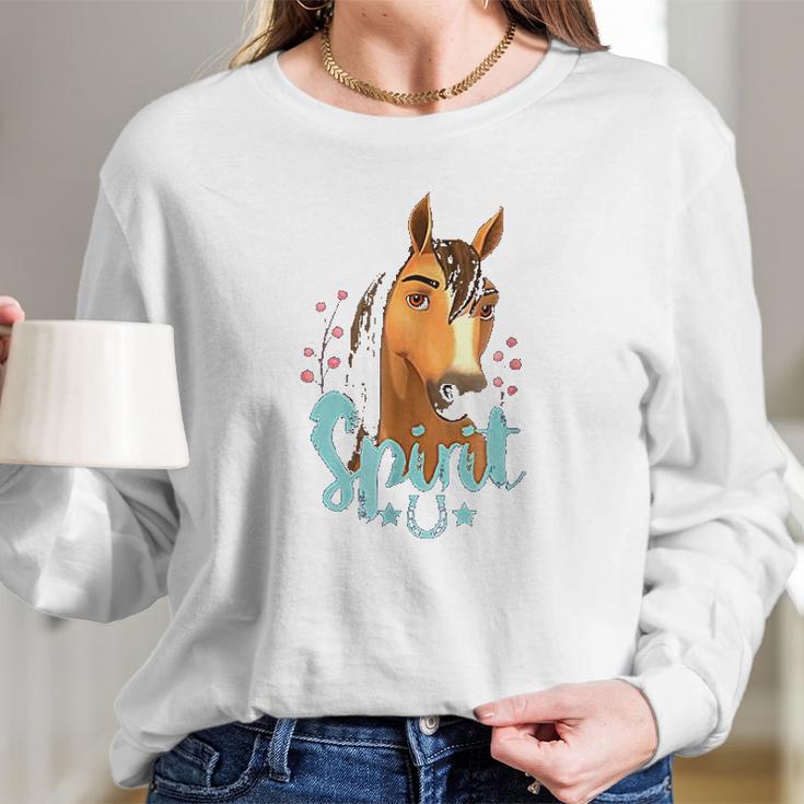 Dreamworks Riding Free Spirit Horseshoe Women Long Sleeve Tshirt