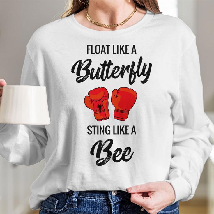 Float Like A Butterfly Sting Like A Bee Boxing Women Long Sleeve Tshirt