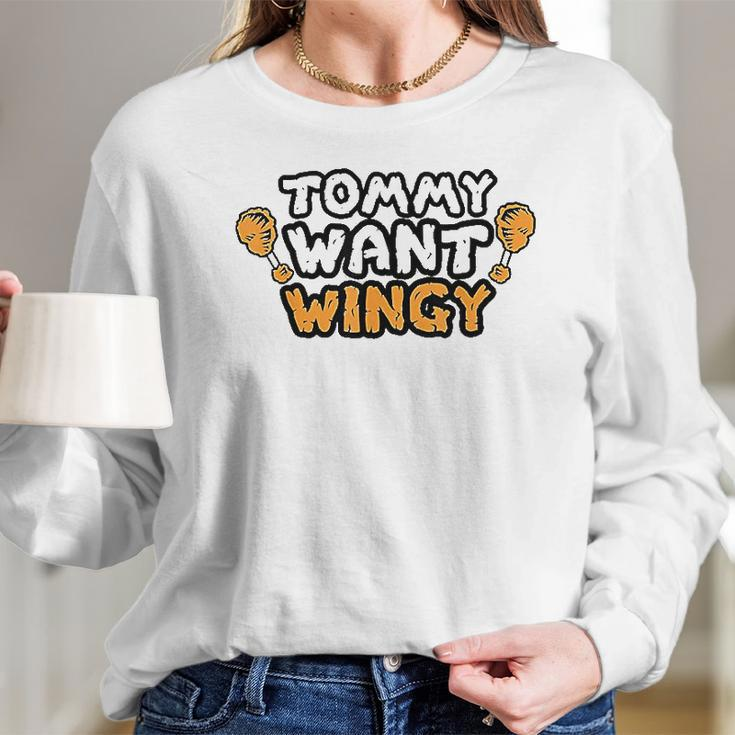 Funny Chicken Wing Tommy Want Wingy Women Long Sleeve Tshirt